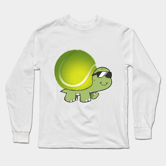 Cool Tennis Ball Turtle Long Sleeve T-Shirt by inkstyl